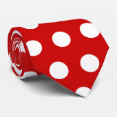 Modern and cute red and white large polka dots ネクタイ (ロール)