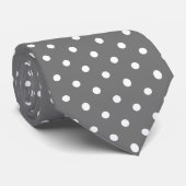 Modern and cute small gray and white polka dots ネクタイ (ロール)