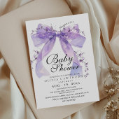 Modern and elegant Bow Baby Shower 招待状