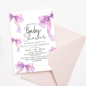 Modern and elegant Bows Baby Shower  招待状