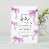 Modern and elegant Bows Baby Shower  招待状 (スタンド正面)