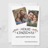 Modern and Elegant Christmas Photo Personalized  シーズンカード (正面)