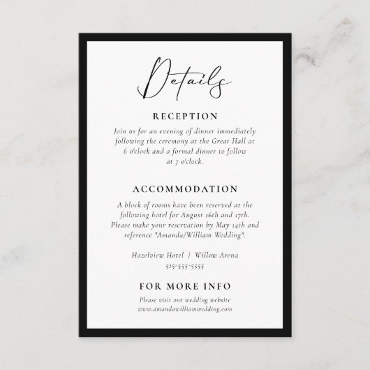 Modern and Elegant Frame Details Enclosure Card エンクロージャーカード (正面)