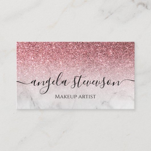 modern and elegant rose gold glitter marble 名刺 (正面)