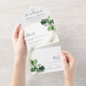 Modern and elegant tropical frame オールインワン招待状 (貼ってはがせる)