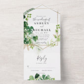 Modern and elegant tropical frame  オールインワン招待状 (内側)