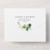 Modern and elegant tropical frame  オールインワン招待状 (裏面)