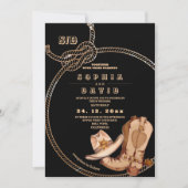 Modern and Minimal Western Cowboy Boots Wedding  招待状 (正面)