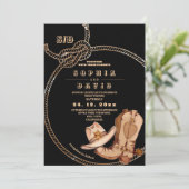 Modern and Minimal Western Cowboy Boots Wedding 招待状 (スタンド正面)