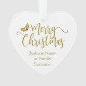 Modern and Minimalist Gold Christmas Ornament オーナメント (正面)