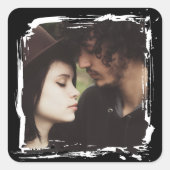 Modern and Simple Unique Photo Template Wedding スクエアシール (正面)