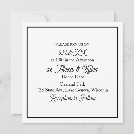 Modern and Simple Unique Photo Template Wedding 招待状 (裏面)