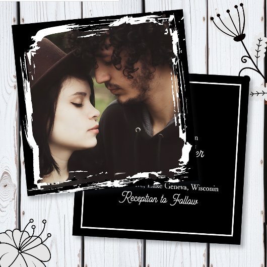 Modern and Simple Unique Photo Template Wedding 招待状