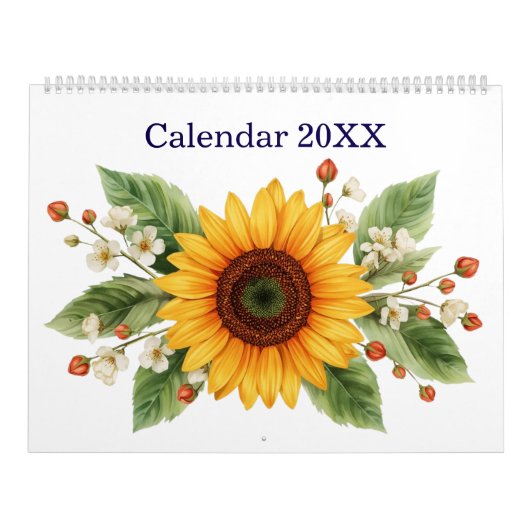 Modern and Stylish Sunflower Monthly Calendar 2026 カレンダー (カバー)