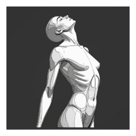 Modern Android Anatomy - Large Format Art Poster フォトプリント