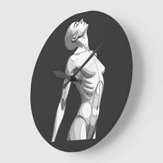 Modern Android Sketch - Minimalist Wall Clock ラージ壁時計 (傾斜)