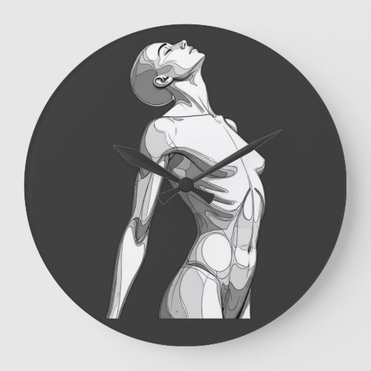 Modern Android Sketch - Minimalist Wall Clock ラージ壁時計 (正面)