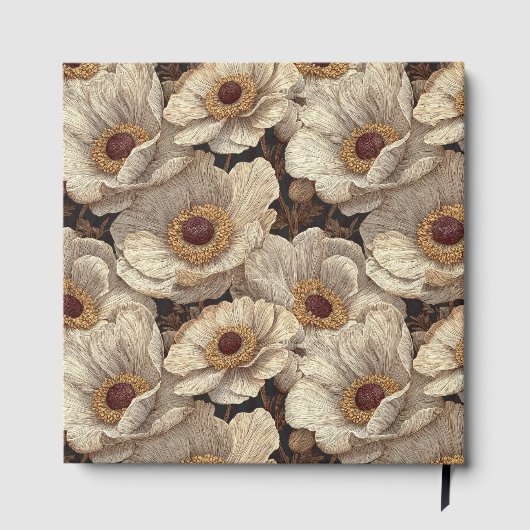 Modern Anemones Accent Fall Wedding ゲストブック (裏面)