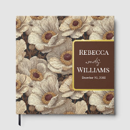 Modern Anemones Accent Fall Wedding ゲストブック