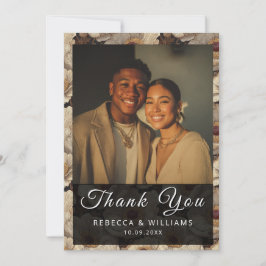 Modern Anemones Inspired Garden Wedding サンキューカード