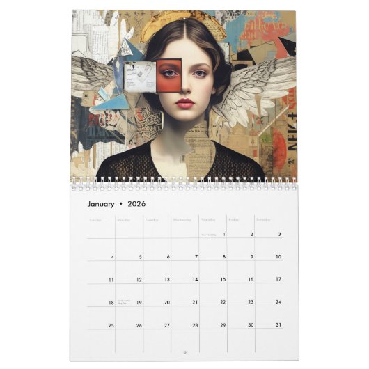 Modern Angel Art 2026 Calendar カレンダー (1月 2026)