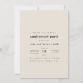 Modern Anniversary Party Invitation 招待状 (正面)