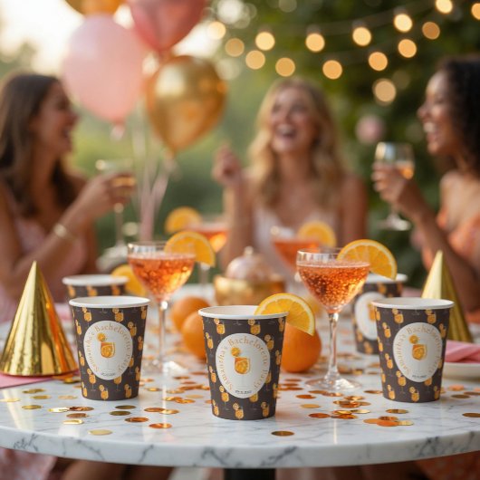 Modern Aperol Spritz Bachelorette Party Paper Cup 紙コップ