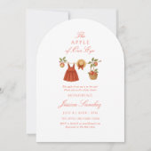 Modern Apple of Our Eye Minimal Baby Shower 招待状 (正面)