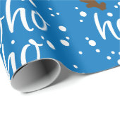 Modern Aqua Christmas "Ho-Ho-Ho" Script ラッピングペーパー (ロールコーナー)