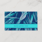 Modern Aqua Nature Custom Bible Scripture Church  名刺 (正面)