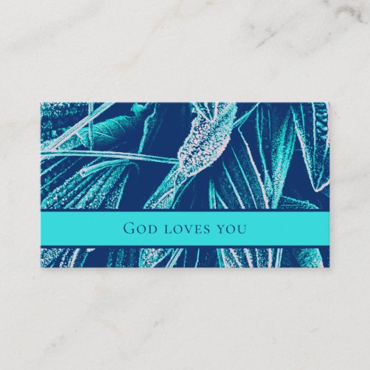 Modern Aqua Nature Custom Bible Scripture Church  名刺 (正面)