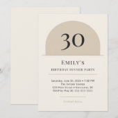 Modern Arch 30th Birthday Dinner Party Invitation 招待状 (正面/裏面)