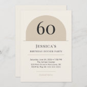 Modern Arch 60th Birthday Dinner Party Invitation 招待状 (正面/裏面)