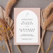 Modern Arch Blush Minimalist Wedding Invitation 招待状