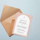 Modern Arch Blush Minimalist Wedding Invitation 招待状