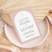Modern Arch Blush Minimalist Wedding Invitation 招待状