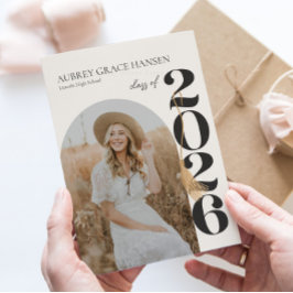 Modern Arch Class of 2026 Graduation Invitation 招待状
