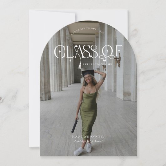 Modern Arch | Class Of Graduation Announcement 招待状 (正面)