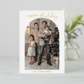 Modern Arch Family Photo Collage Foil Holiday Card 箔シーズンカード (立ち正面)