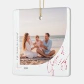 Modern Arch Family Photo Double Sided Christmas セラミックオーナメント (左)