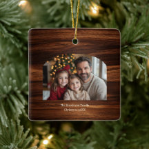 Modern Arch Family Photo Woodgrain Christmas 