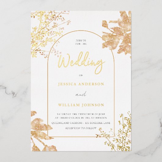 Modern Arch Frame 箔招待状 (正面)