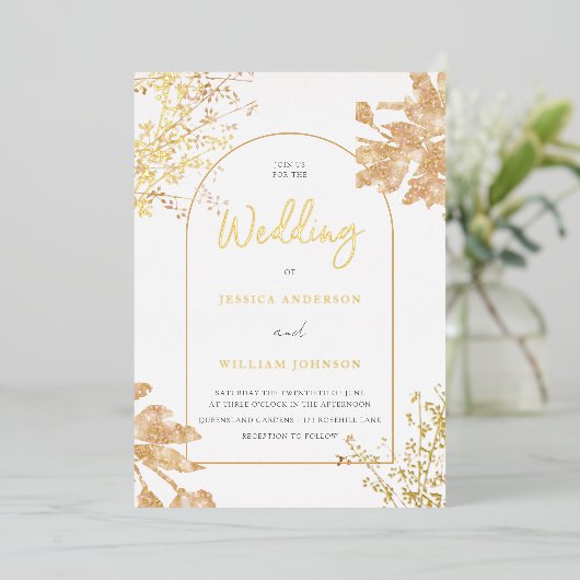 Modern Arch Frame  箔招待状 (立ち正面)