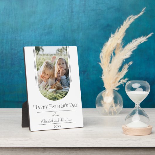 Modern Arch Frame Photo Father's Day | White フォトプラーク (側面)