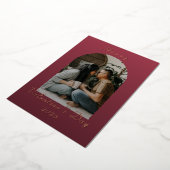 Modern Arch Happy Valentine's Day Photo 箔シーズンカード (回転した状態)