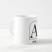 Modern Arch Initial Monogram Coffee Mug コーヒーマグカップ (正面左)