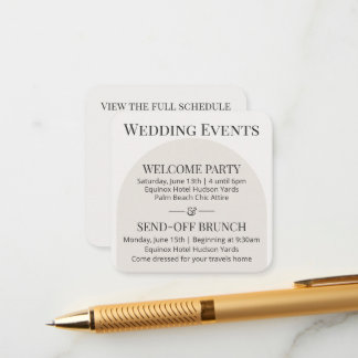 Modern Arch Jewish Wedding Details Card Template エンクロージャーカード