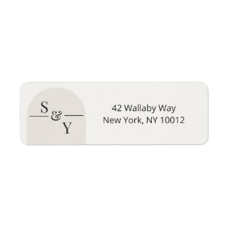 Modern Arch Jewish Wedding Return Address Labels ラベル