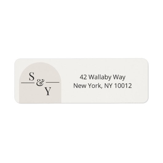 Modern Arch Jewish Wedding Return Address Labels ラベル (正面)