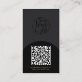 Modern arch makeup black gold photo qr code logo 名刺 (裏面)